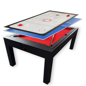 Biliardo 7 FT Multigioco rosso Air Hockey + Ping Pong + Tavolo - Strike
