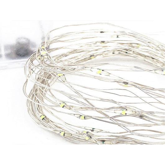 Stringa Led A Batteria Filo Rame Con 100 Luci Bianco Caldo Giallo 10 Metri IP67 4,5V Decorazione Natale