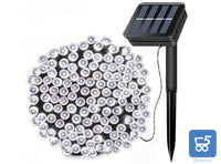 Stringa di Luci a LED 20 metri 200 LED per esterni IP65 ad Energia Solare Impermeabili 8 Modalità Decorative da Giardino Bianco Freddo