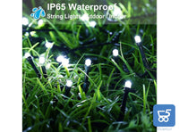 Stringa di Luci a LED 20 metri 200 LED per esterni IP65 ad Energia Solare Impermeabili 8 Modalità Decorative da Giardino Bianco Freddo