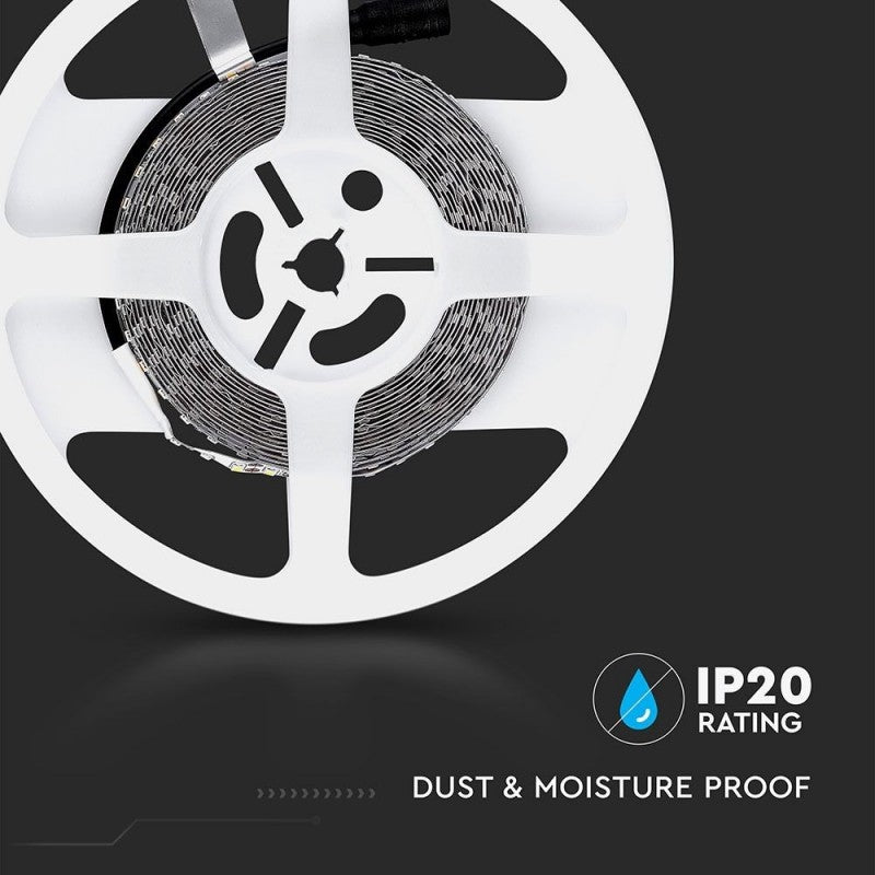 V-TAC VT-3528 120-IP20 Strisce Strip LED SMD3528 7,2W/mt 5mt 120 LED/mt 12V 6400K IP20 SKU 2002