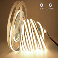 Striscia 1600 LED COB lineare 50W bobina strip flessibile adesiva 24V 5100lm nastro luce continua colorata decorativa interni IP20 4000K
