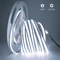 Striscia 1600 LED COB lineare 50W bobina strip flessibile adesiva 24V 5100lm nastro luce continua colorata decorativa interni IP20 6000K