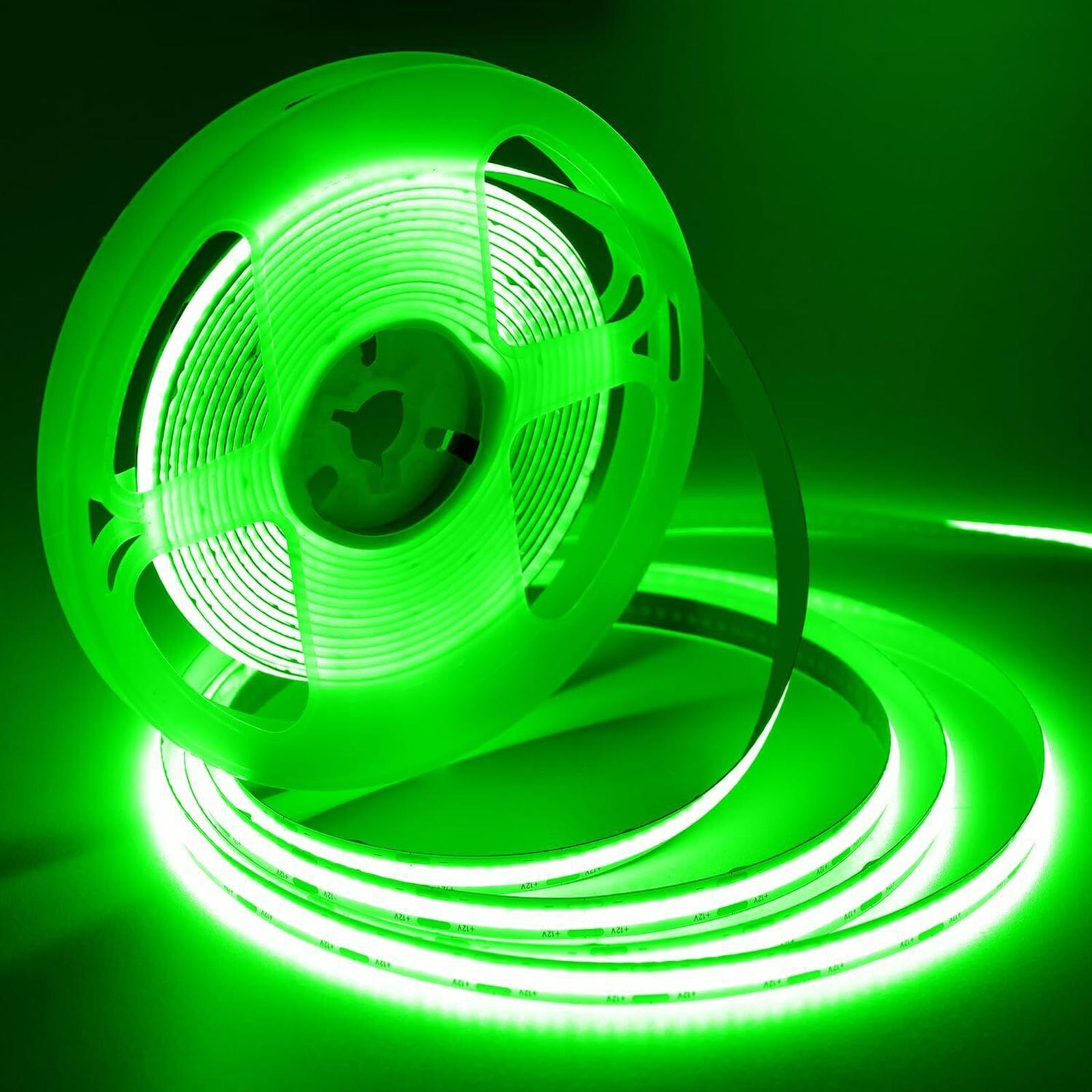 Striscia 1600 LED COB lineare 50W bobina strip flessibile adesiva 24V 5100lm nastro luce continua colorata decorativa interni IP20 VERDE