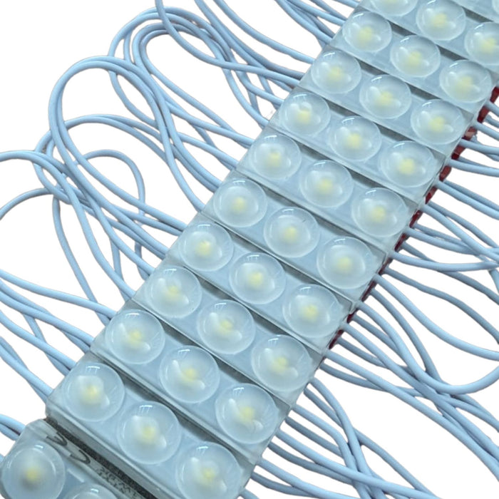 Striscia LED 40 moduli bottone 1W, 220V 40W, 3000K, IP67, 330cm, 4400lm, bianco caldo