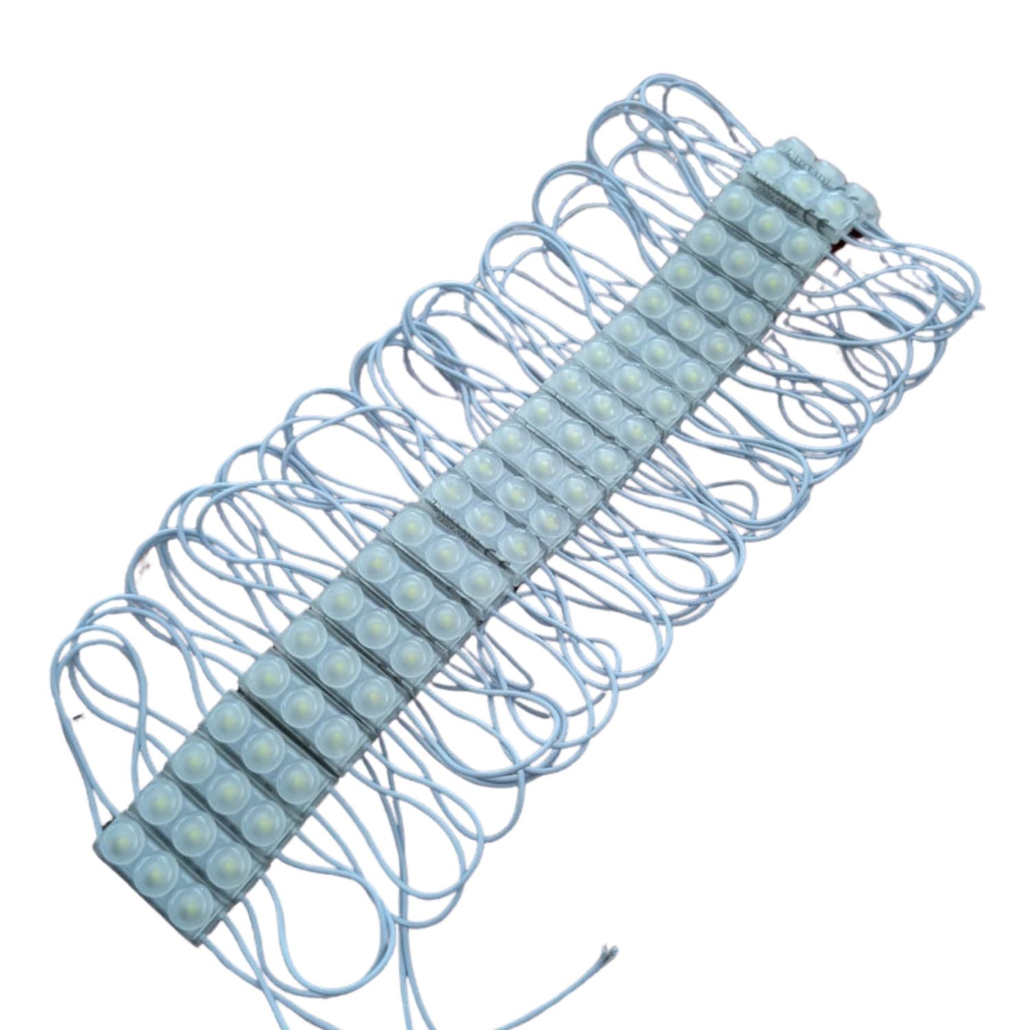 Striscia LED 40 moduli bottone 1W, 220V 40W, 3000K, IP67, 330cm, 4400lm, bianco caldo