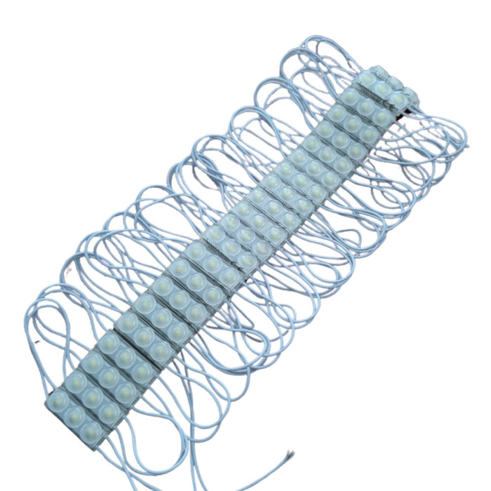 Striscia LED 40 moduli bottone 1W, 220V 40W, 3000K, IP67, 330cm, 4400lm, bianco caldo