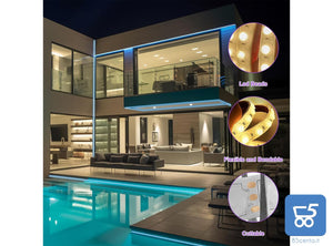 Striscia LED RGB 2 Metri Multicolore Controllo via Controllo APP e Bluetooth Resistente all'Acqua IP65 per INTERNI e ESTERNI