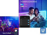 Striscia LED WiFi Intelligente 6m RGB con 40 Tasti Telecomando IR Alexa Google Home Sync 4 Modalità Musicali 8 Modalità di Scena Luci Colorate per Decorazioni Cucina Bar Festa 12V