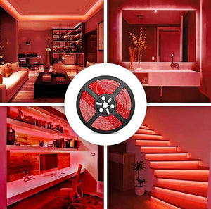 Striscia 1600 LED COB lineare 50W bobina strip flessibile adesiva 24V 5100lm nastro luce continua colorata decorativa interni IP20 ROSSO