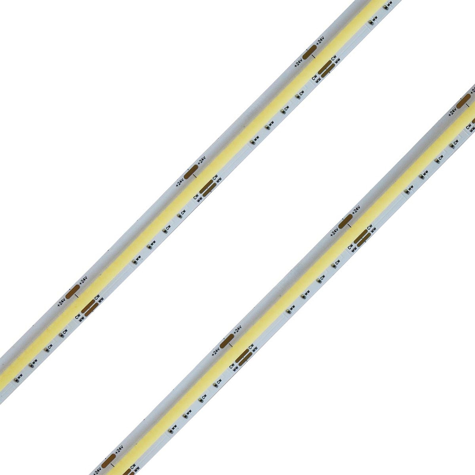 Striscia Led COB 24V 15W/M 120lm/W CRI Ra>90 Angolo 180 Dimmerabile IP20 Sezione Taglio 50mm CCT 2700K-6500K MS22528