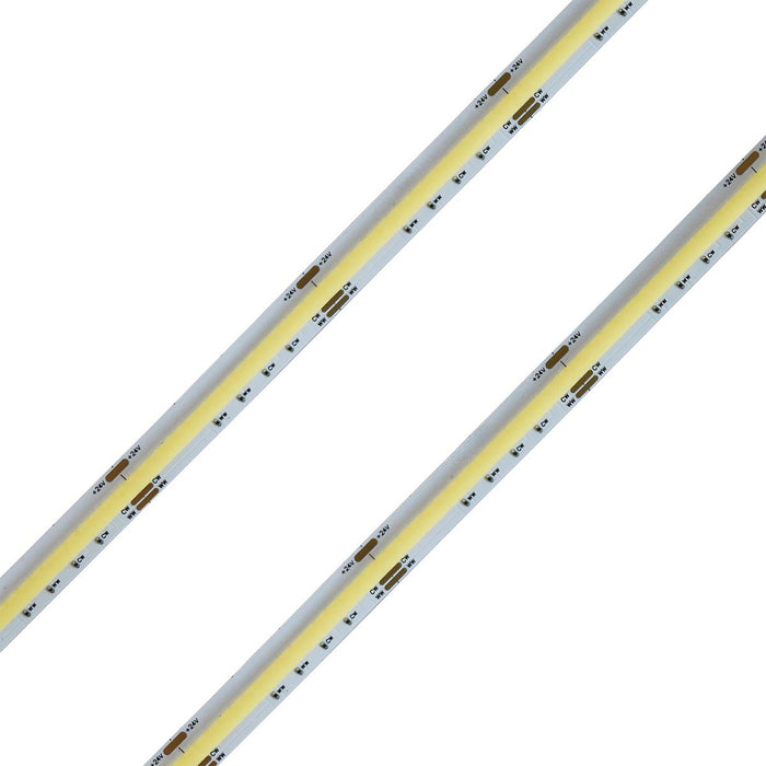 Striscia Led COB 24V 15W/M 120lm/W CRI Ra>90 Angolo 180 Dimmerabile IP20 Sezione Taglio 50mm CCT 2700K-6500K MS22528