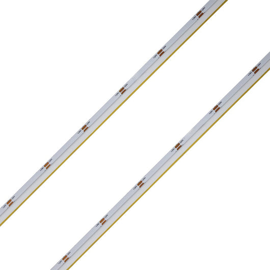 Striscia Led COB Illuminazione Laterale 24V 10W/M 100lm/W CRI Ra>93 Angolo 180 Dimmerabile IP20 Sezione Taglio 33.3mm Bianco Caldo 3000K MS12683