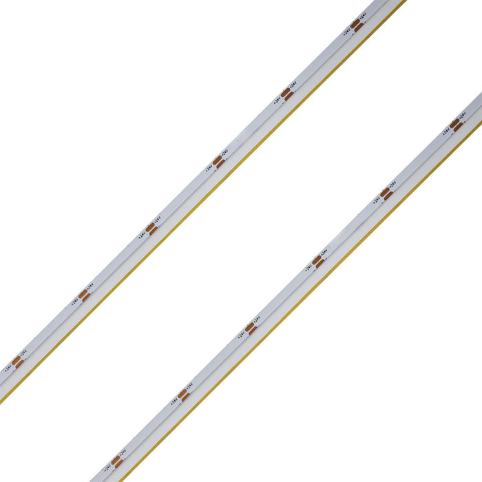Striscia Led COB Illuminazione Laterale 24V 10W/M 100lm/W CRI Ra>93 Angolo 180 Dimmerabile IP20 Sezione Taglio 33.3mm Bianco Caldo 3000K MS12683
