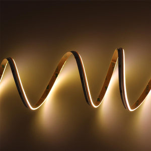 Striscia Led COB Illuminazione Laterale 24V 10W/M 100lm/W CRI Ra>93 Angolo 180 Dimmerabile IP20 Sezione Taglio 33.3mm Bianco Caldo 3000K MS12683