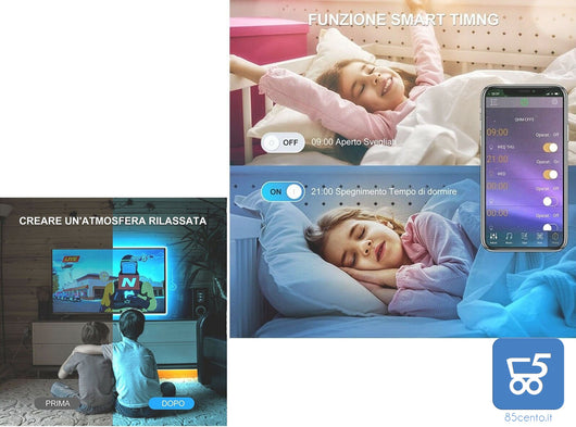 Striscia WIFI LED Smart 15 Metri WIFI 5050 RGB SMD Strip LED con telecomando e controllo tramite APP