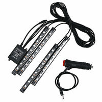 Striscia led auto 4 pz luci interne decorative RGB luce stroboscopica 48 led 12V