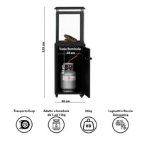 Tempo Style - Stufa a Gas Raven (8 kW)  Stufa da esterno Nero