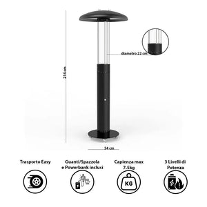Tempo Style - Stufa a Pellet Lumea (4,6 a 7 kW)  Stufa da esterni color Nero