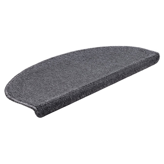Confezione da 15 gradini per scale antiscivolo semicircolari 65 x 24 cm con bordo grigio scuro 03_0007613