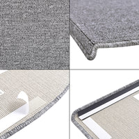 Set da 15 Tappeti Coprigradini per Scale Interne - Mezzaluna - Grigio Chiaro [en.casa]