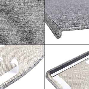 Set da 15 Tappeti Coprigradini per Scale Interne - Mezzaluna - Grigio Chiaro [en.casa]