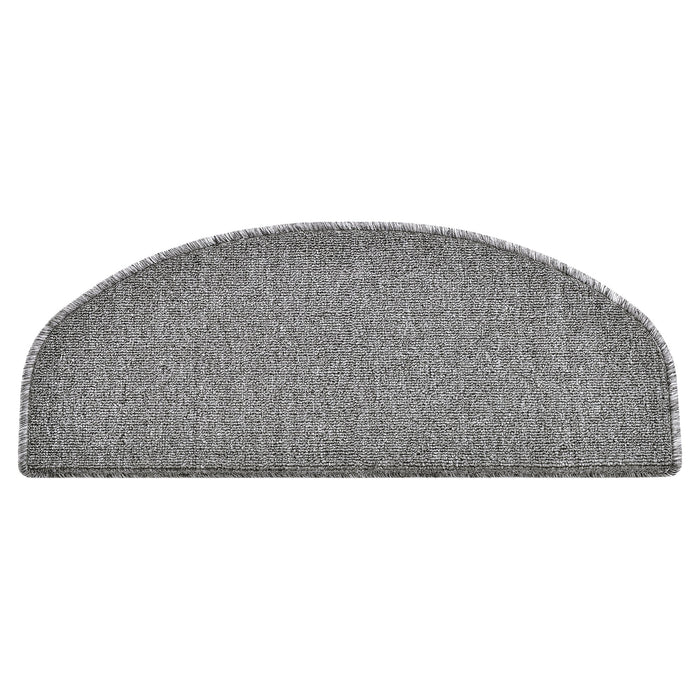Confezione da 15 gradini semicircolari antiscivolo 65 x 24 cm con bordo grigio chiaro 03_0007612