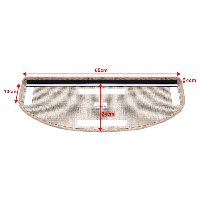 Set da 15 Tappeti Coprigradini per Scale Interne - Mezzaluna - Beige [en.casa]
