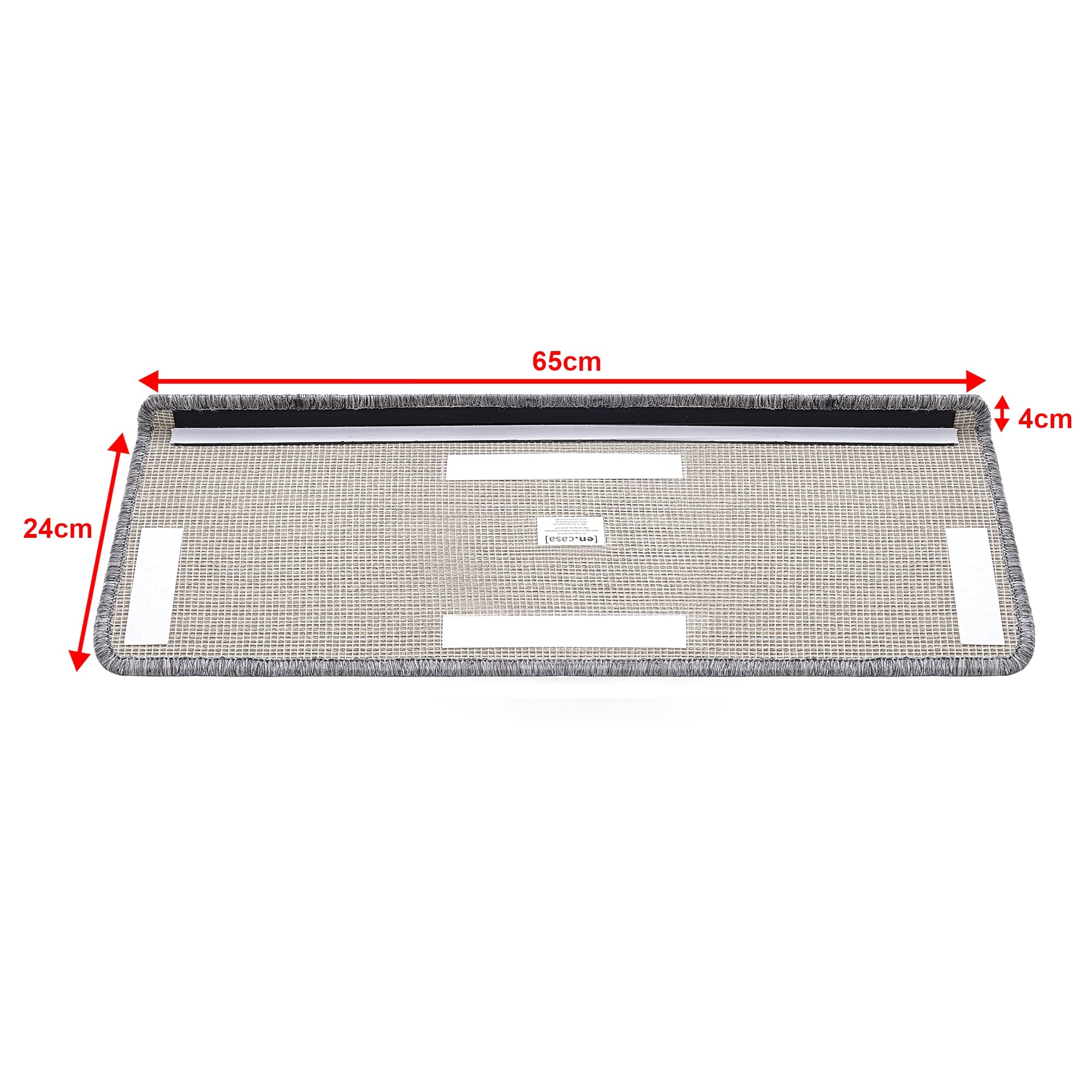 Confezione 15 Gradini Antiscivolo Rettangolari 65 x 24 cm con Bordo Grigio Chiaro 03_0007608