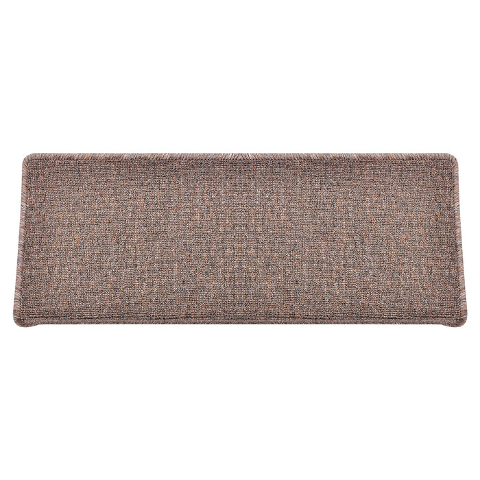 Confezione da 15 Gradini Antiscivolo Rettangolari 65 x 24 cm con Bordo Marrone Scuro 03_0007610