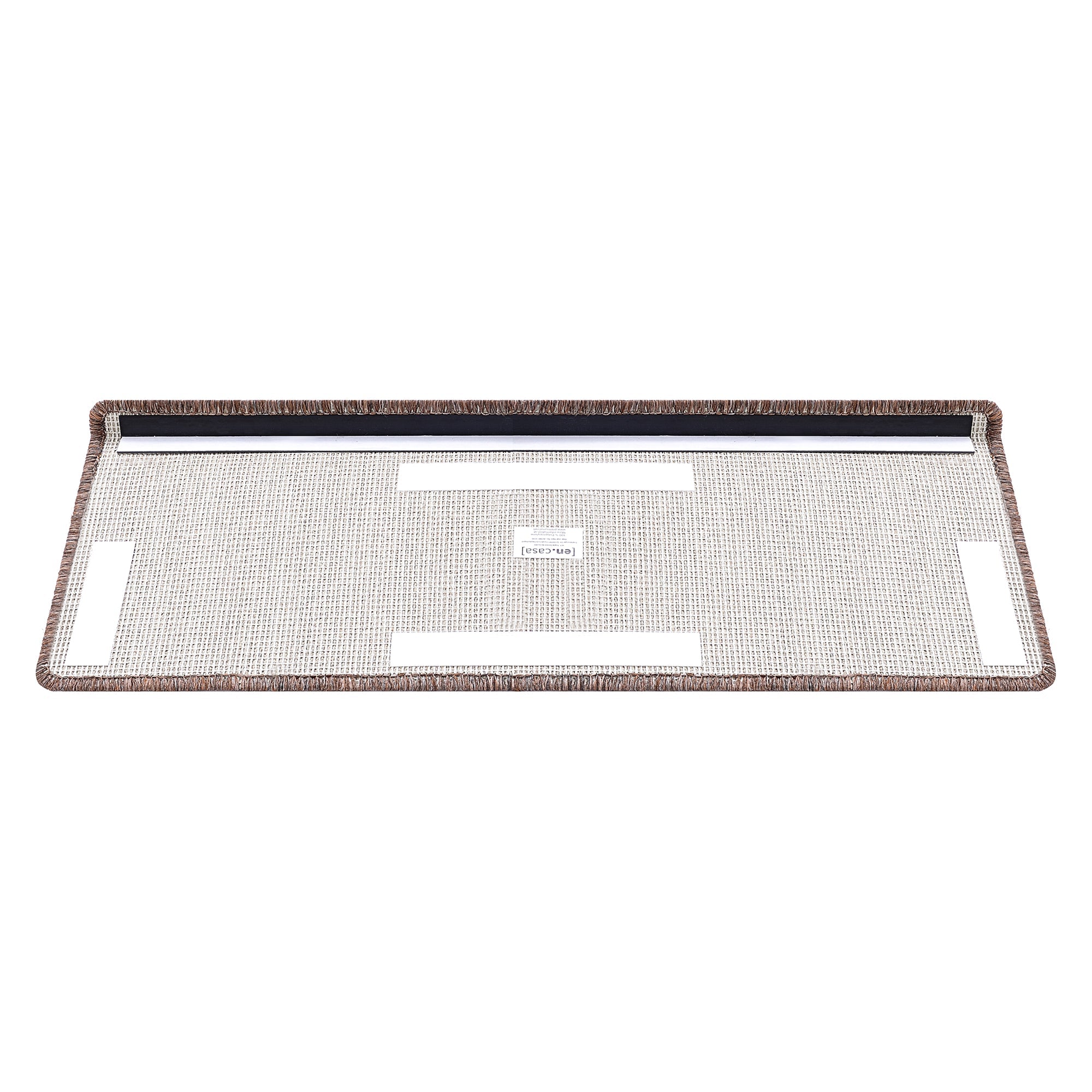 Confezione da 15 Gradini Antiscivolo Rettangolari 65 x 24 cm con Bordo Marrone Scuro 03_0007610