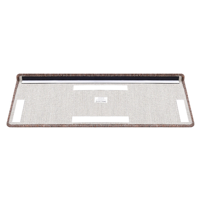 Confezione da 15 Gradini Antiscivolo Rettangolari 65 x 24 cm con Bordo Marrone Scuro 03_0007610