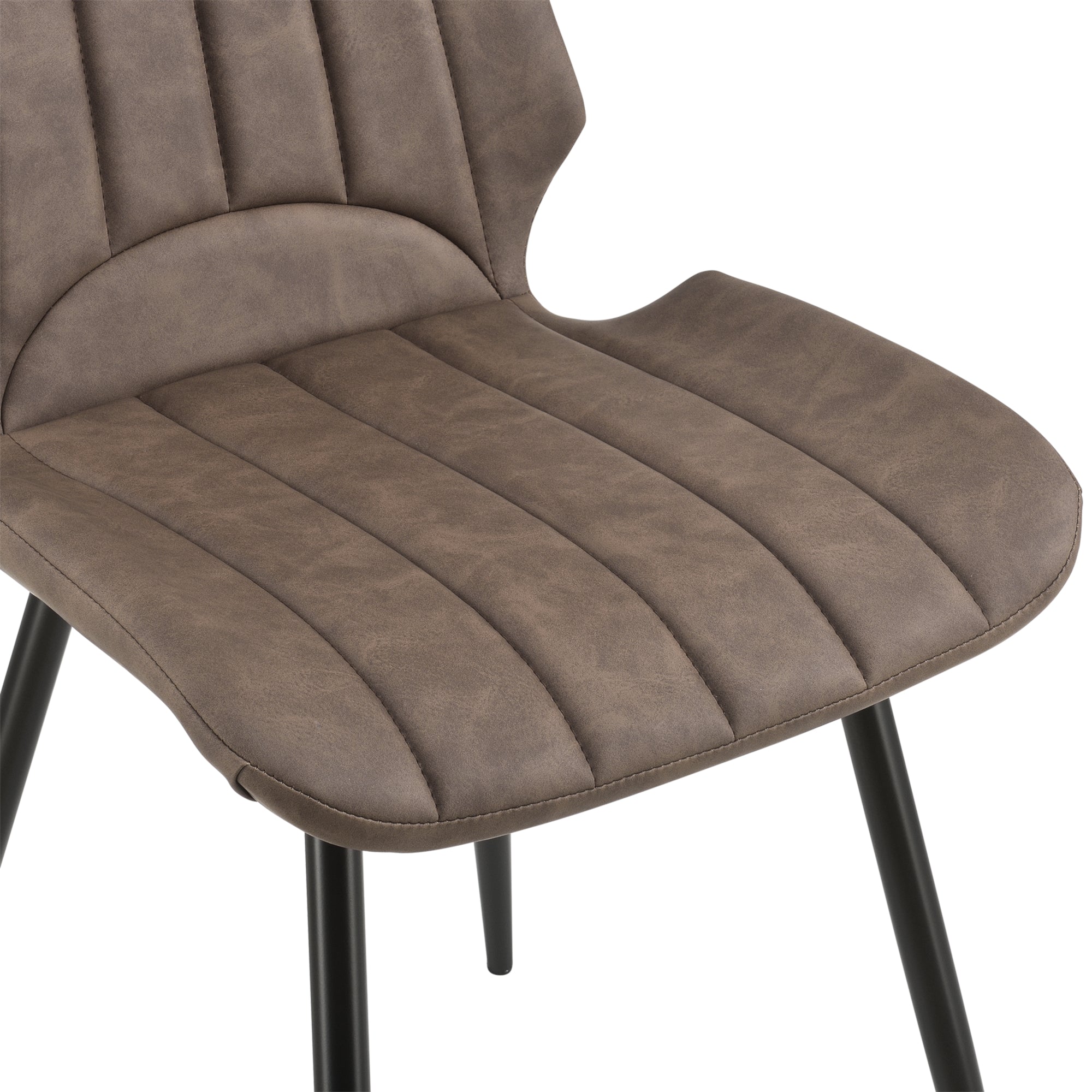 [en.casa] Sedia per Sala da Pranzo Pohorje 77 x 57,5 x 46 cm Set di 2 Similpelle Imbottito Marrone Scuro