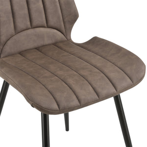 [en.casa] Sedia per Sala da Pranzo Pohorje 77 x 57,5 x 46 cm Set di 2 Similpelle Imbottito Marrone Scuro