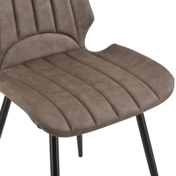 [en.casa] Sedia per Sala da Pranzo Pohorje 77 x 57,5 x 46 cm Set di 2 Similpelle Imbottito Marrone Scuro