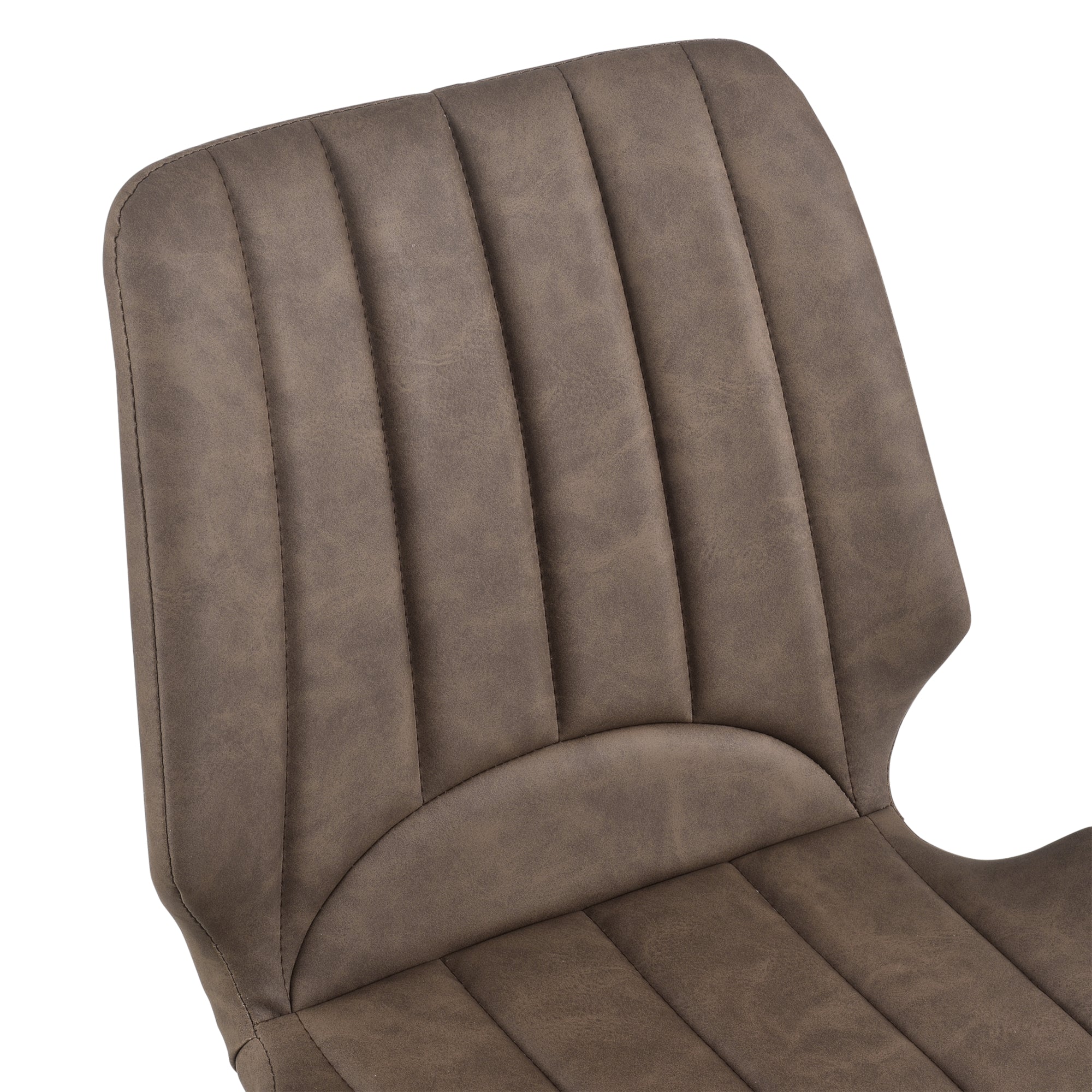 [en.casa] Sedia per Sala da Pranzo Pohorje 77 x 57,5 x 46 cm Set di 2 Similpelle Imbottito Marrone Scuro