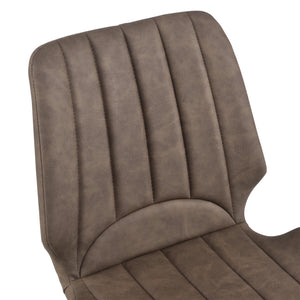 [en.casa] Sedia per Sala da Pranzo Pohorje 77 x 57,5 x 46 cm Set di 2 Similpelle Imbottito Marrone Scuro