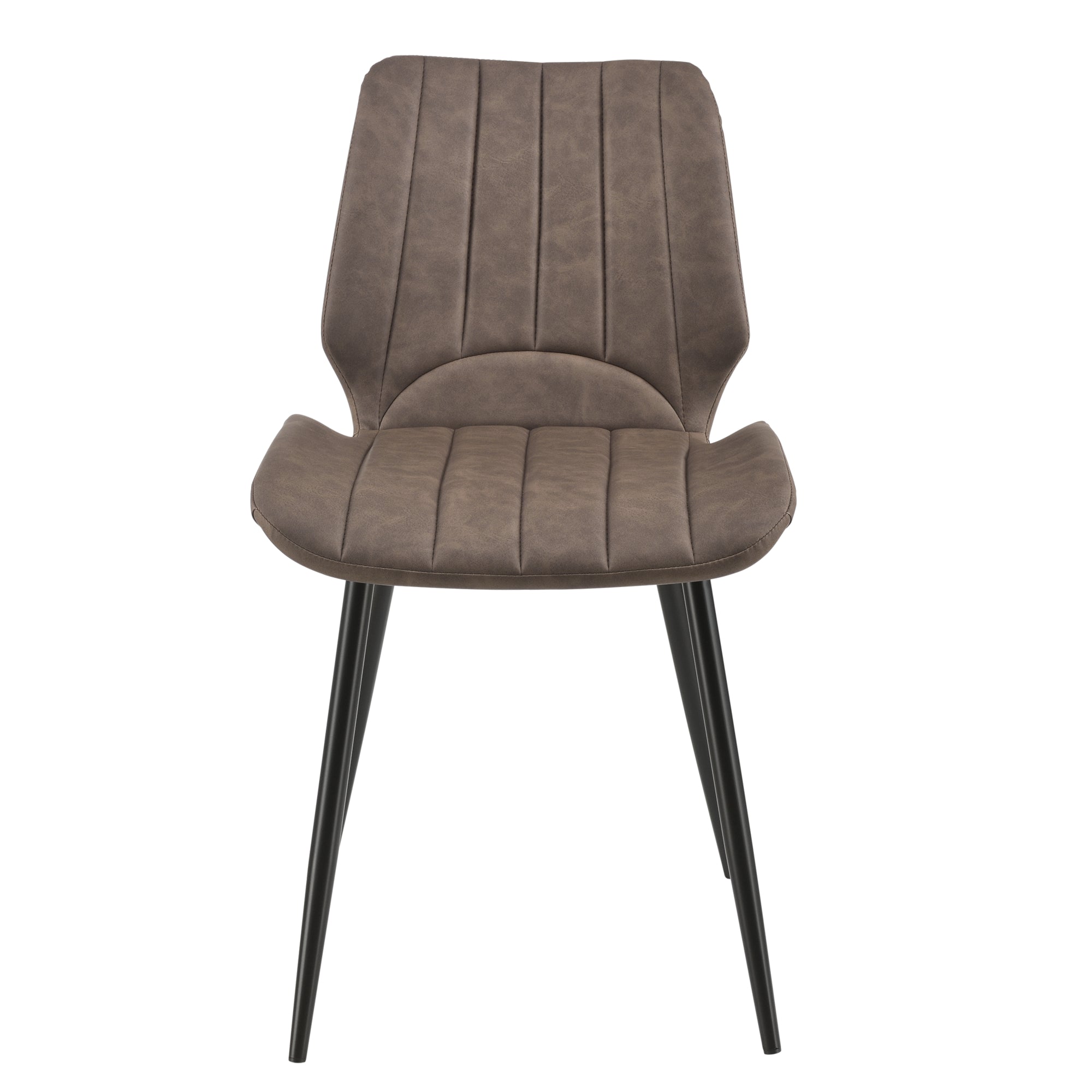 [en.casa] Sedia per Sala da Pranzo Pohorje 77 x 57,5 x 46 cm Set di 4 Similpelle Imbottito Marrone Scuro