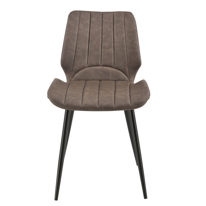 [en.casa] Sedia per Sala da Pranzo Pohorje 77 x 57,5 x 46 cm Set di 4 Similpelle Imbottito Marrone Scuro