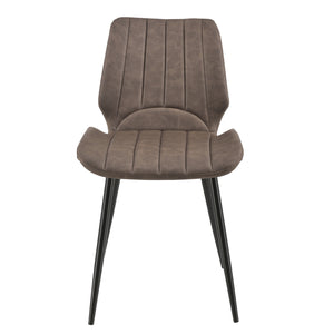 [en.casa] Sedia per Sala da Pranzo Pohorje 77 x 57,5 x 46 cm Set di 2 Similpelle Imbottito Marrone Scuro