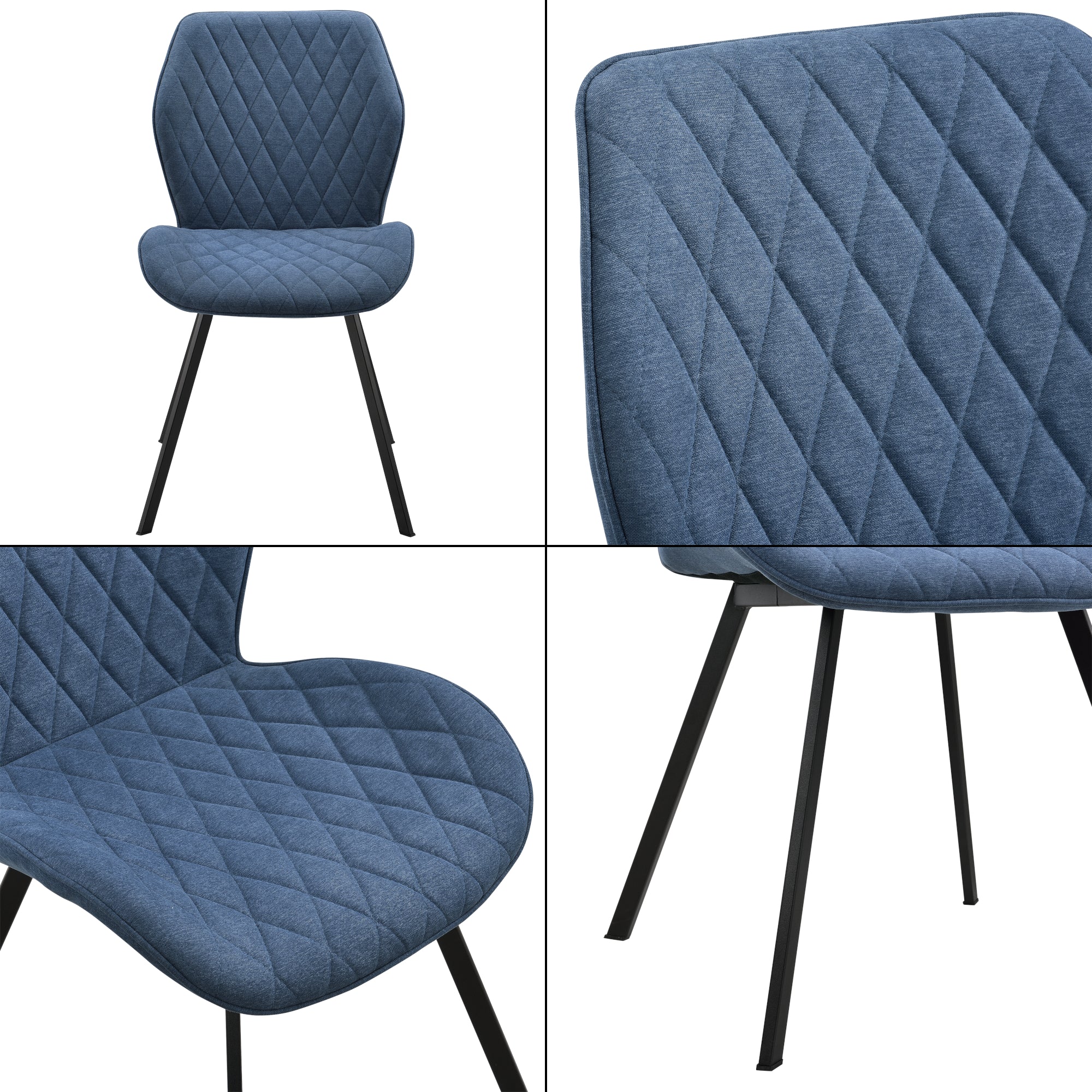 Set di 2 Sedie per Sala di Attesa/Salotto/Studio/Pranzo 2 Sedie Imbottite con Gambe in Metallo 2 Poltroncine in Stile