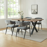 Set Kohlmand di 4 Sedie Imbottite da Sala Pranzo con Rivestimento in Tessuto - Grigio Scuro [en.casa]