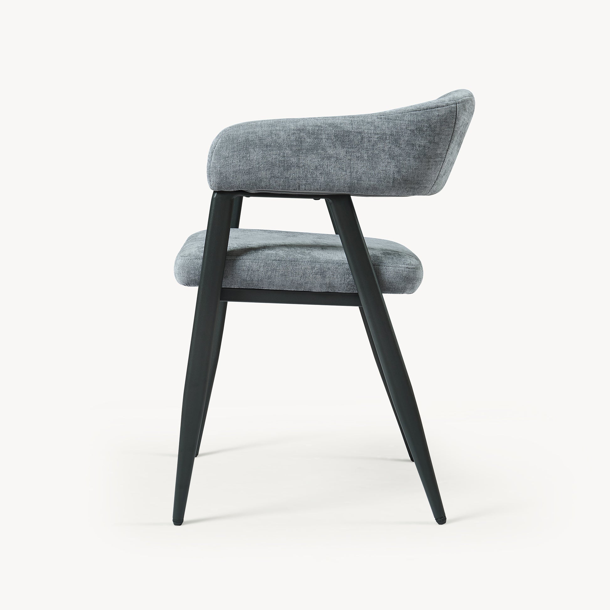 Set Kohlmand di 4 Sedie Imbottite da Sala Pranzo con Rivestimento in Tessuto - Grigio Scuro [en.casa]