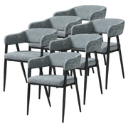 Set Kohlmand di 6 Sedie Imbottite da Sala Pranzo con Rivestimento in Tessuto - Grigio Scuro [en.casa]