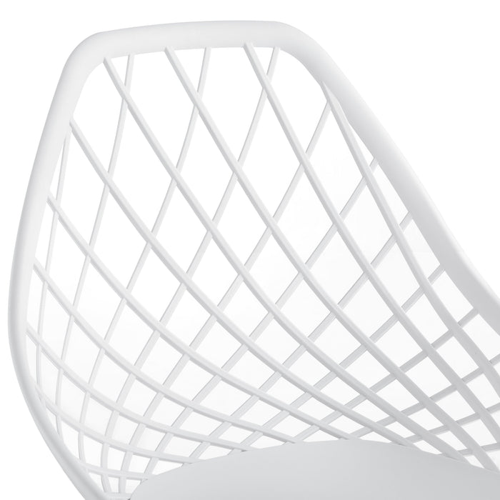 Set di 2 sedie da pranzo con seduta in plastica 83 cm bianco 03_0006037