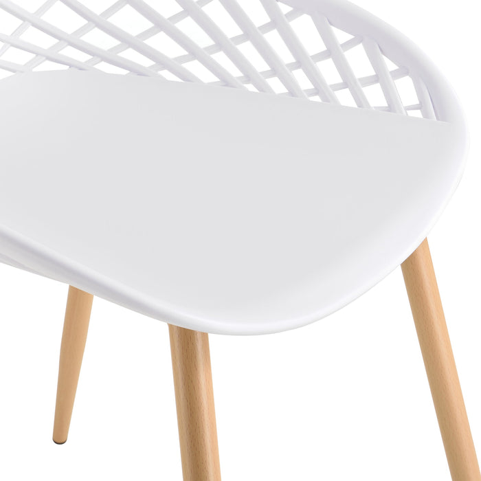 Set di 2 sedie da pranzo con seduta in plastica 83 cm bianco 03_0006037