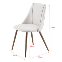 Set da 2 Sedie con Rivestimento in Tessuto 2 Poltroncine Imbottite con Gambe in Metallo - Beige