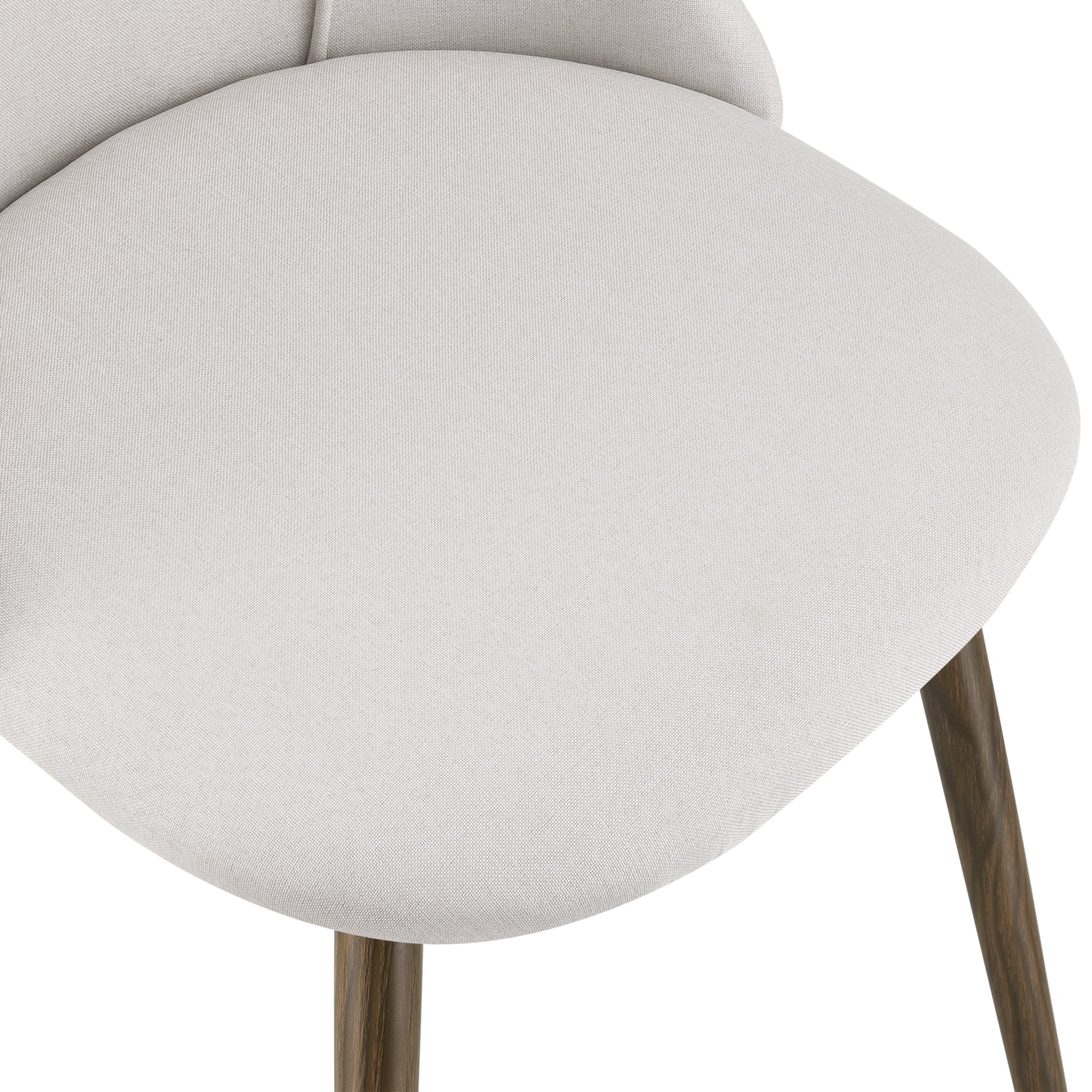 Set da 2 Sedie con Rivestimento in Tessuto 2 Poltroncine Imbottite con Gambe in Metallo - Beige