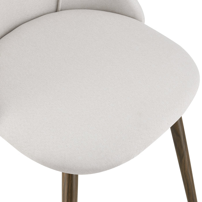 Set da 2 Sedie con Rivestimento in Tessuto 2 Poltroncine Imbottite con Gambe in Metallo - Beige