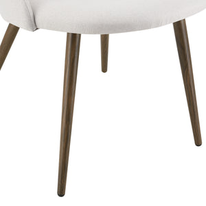Set da 2 Sedie con Rivestimento in Tessuto 2 Poltroncine Imbottite con Gambe in Metallo - Beige